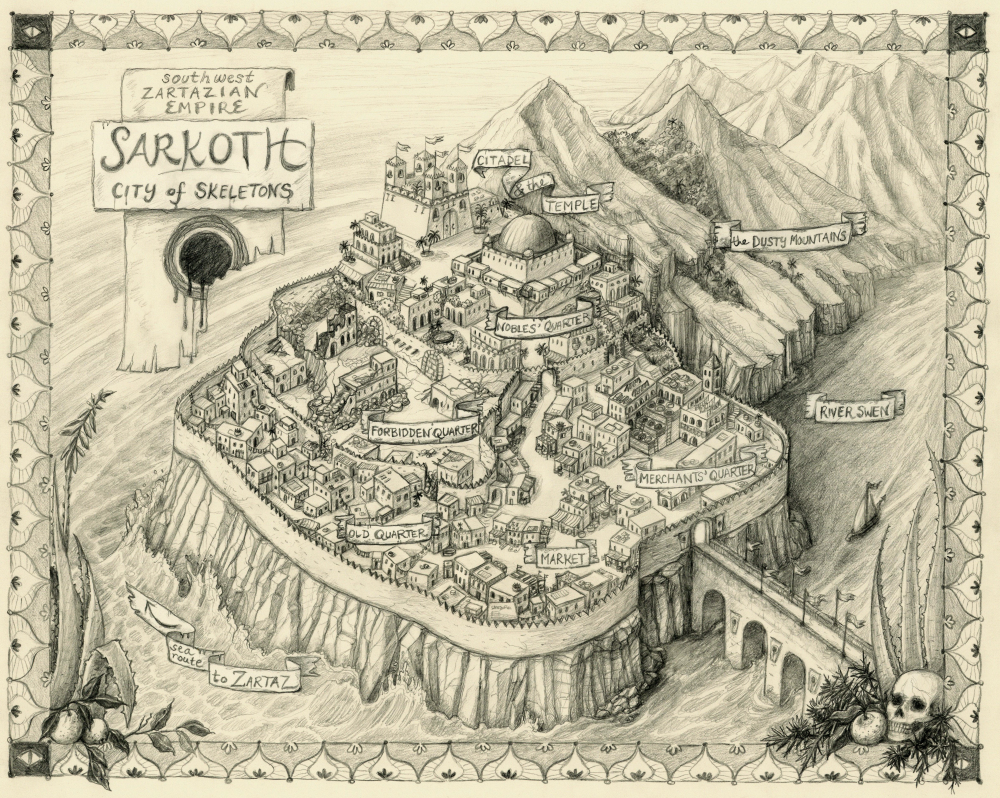 Map of Sarkoth, setting of THE BREATHING STONE